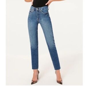 GOOD AMERICAN GOOD CLASSIC RAW HEM NWT HIGH WAIST WOMEN’S JEAN BLUE 940 SZ 2